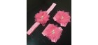 Tulle flower barefoot sandals and Headband set